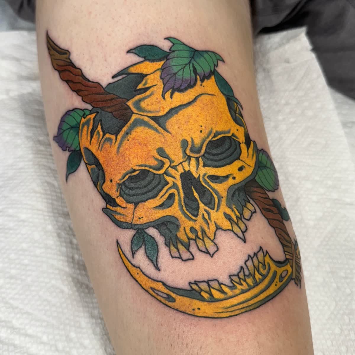 Reaper skull with a scythe by Christopher Cousins
